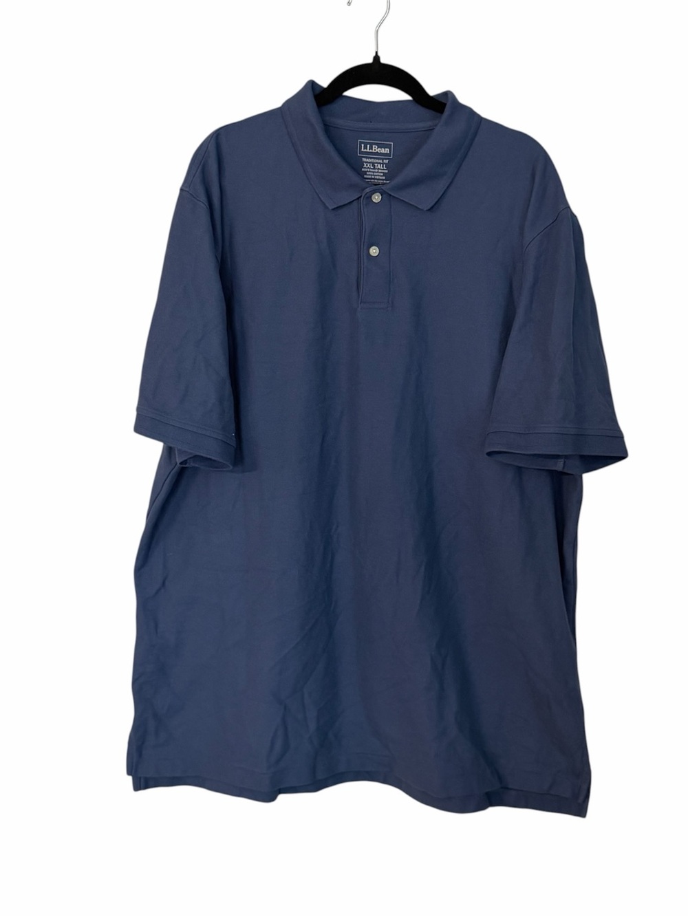 L.L. Bean Men's Navy Blue Traditional Fit Short Sleeve Cotton Polo Sz XXLT GUC